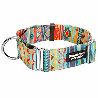 Picture of Downtown Pet Supply Big and Wide Durable Martingale Training Collars for Dogs and Puppy in Small, Medium, Large, and Extra Large Dog Collar (Tribal, Medium)