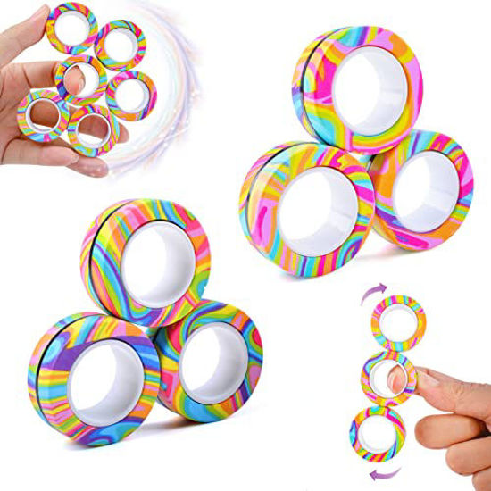 Fingertip Magnetic Rings Relief Fidget Toys Set Adult Magnet Spinner Anti  stress