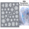 Picture of Snowflakes Nail Art Sticker Decals 5D Hollow Exquisite Luxurious Christmas New Year Nail Art Supplies Design Winter Elk Nail Art Decoration Accessories DIY Acrylic Nail Art, 4 Sheet