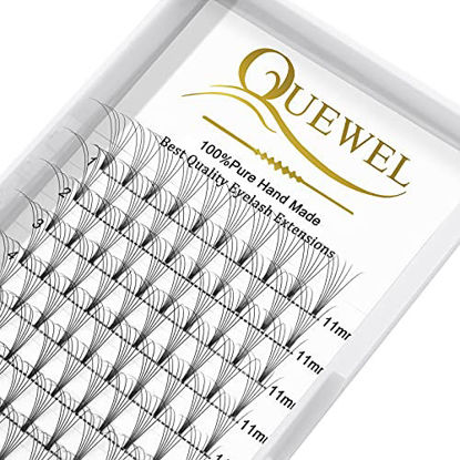 Picture of Volume Lash Extensions 6D 0.07mm D Curl 11mm Short Stem Premade Fans Soft|Optinal 3D|4D|5D|6D|7D|8D 0.07/0.10mm C/D 8-20mm Mix-9-16mm 12-15mm 8-15mm|(6D 0.07D 11mm)