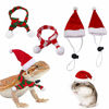 Picture of GABraden 2 Pack Christmas Bearded Dragon Lizard Christmas hat and Scarf, Small Animal Guinea Pig Christmas Costume Clothing (2-Red, Christmas)