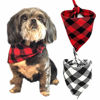 Picture of Realeaf 2Pcs Dog Bandanas Buffalo Plaid Pet Scarves Reversible Checkered Kerchief Classic Triangle Dog Bibs Costume Decoration Accessories for Small Dogs Cats Pets