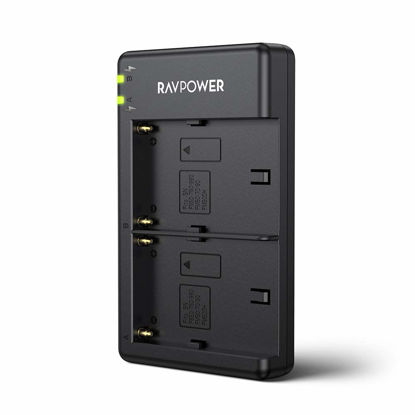 Picture of RAVPower NP-F550 Dual Slot Battery Charger, Compatible with Sony NP F970, F750, F770, F960, F550, F530, F330, F570, CCD-SC55, TR516, TR716, TR818, TR910, TR917 Batteries and More