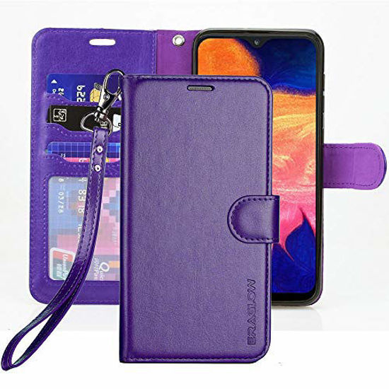 Picture of ERAGLOW Galaxy A10E Case,Galaxy A10E Wallet Case,Premium PU Leather Wallet Flip Protective Phone Case Cover w/Card Slots & Kickstand for Samsung Galaxy A10E A10 E 2019 (Purple)