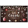 Picture of Allenjoy 5x3ft Hot Cocoa Bar Rustic Wood Photography Backdrop for Newborn Kids 1st Birthday Party Decorations Supplies Snowflake Glitter Sparkle Props Baby Shower Cake Smash Pictures Shoot Background