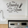 Picture of Laundry Room Stickers Art Quotes Words Removable Wall Decor Design Wash Dry Fold and Repeat for Laundry Room Decals (1 Sheet)