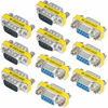 Picture of abcGoodefg 9 Pin RS-232 DB9 Male to Male Female to Female Serial Cable Gender Changer Coupler Adapter (10 Pack, DB9 Male to Male Female to Female)