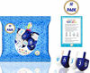 Picture of Hanukkah Dreidel Bulk Solid Blue & White Wooden Dreidels Hand Painted - Includes Game Instruction Cards! (10-Pack)