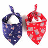 Picture of Tinsow 2 PCS Washable Dog Bandanas Bibs American Flag Square Dog Kerchief Independence Day Dog Collar Cat Pets Collar (Blue and Red-B)