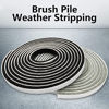 Picture of Tooperze Weather Stripping for Door,Self Adhesive Brush Window Seal Strip for House Windows Weatherproof Soundproof Dustproof 16.8 FT Length Black