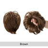 Picture of CJL HAIR Messy Bun Hair Piece Straight Fake Bun Scrunchies Heat Resistant Fiber Synthetic Fully Brown Short Ponytail Extension Instant Updo Donut Chignons Elastic Scrunchy Hairpiece for Women Girls