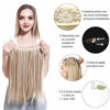 Picture of SARLA Short Halo Hair Extensions14 Inch Beach Blonde Straight Synthetic Hairpieces Secret Wire Headband for Women Heat Resistant Fiber No Clip (M02-14&613#)