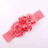 Picture of Shabby Lace Chic Flower Baby Girls Headband Hair Flower Headband for Baby, Watermelon Red+red, One Size