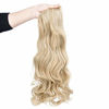 Picture of REECHO 20" 1-Pack 3/4 Full Head Curly Wave Clips in on Synthetic Hair Extensions Hairpieces for Women 5 Clips 4.5 Oz per Piece - Medium Blonde with Pale Highlights