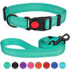 Picture of Reflective Dog Collar and Leash Set with Safety Locking Buckle Nylon Pet Collars Adjustable for Small Medium Large Dogs 4 Sizes(Mint Green&M)