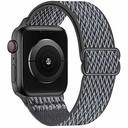 Picture of OHCBOOGIE Stretchy Solo Loop Strap Compatible with Apple Watch Bands 38mm 40mm,Adjustable Stretch Braided Elastics Weave Nylon Women Men Wristband Compatible with iWatch Series 6/5/4/3/2/1 SE