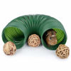 Picture of Niteangel Fun Tunnel with 3 Pack Play Balls for Guinea Pigs, Chinchillas, Rats and Dwarf Rabbits (Dark Green)