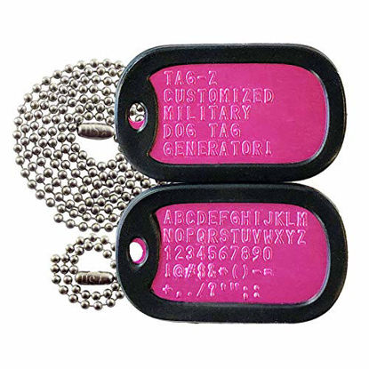 Picture of Personalized Military Dog Tags - HOT PINK ALUMINUM