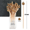 Picture of ALINK 100-Pack Gold Cocktail Picks for Appetizers Drinks, Wooden Toothpicks Cocktail Sticks Party Supplies- 4.72 inch