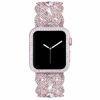 Picture of VIQIV Bling Protective Face Bumper Case Cover for Compatible with Apple Watch 38mm 42mm 40mm 44mm, Crystal Diamond Plate Frame Compatible with Apple iWatch Series 4 3 2 1 Rose Pink