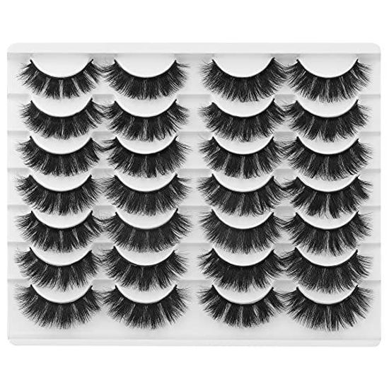 Picture of Wiwoseo False Eyelashes Full Fluffy Volume Wispy Faux Mink Lashes Short for Small Eyes 14 Pairs Pack