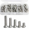 Picture of M6 x 8mm 12mm 16mm 20mm 25mm Button Head Socket Cap Screws Bolts, 304 Stainless Steel, Bright Finish, Metric Allen Hex Drive, Fully Threaded, 50PCS