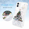 Picture of Caka Christmas Case for iPhone 11 Glitter Case Christmas Liquid Bling Sparkle Luxury Flowing Floating Shining Glitter Snowflake Soft TPU for Girls Women Silver Case for iPhone 11 (6.1 inch) (Tree)