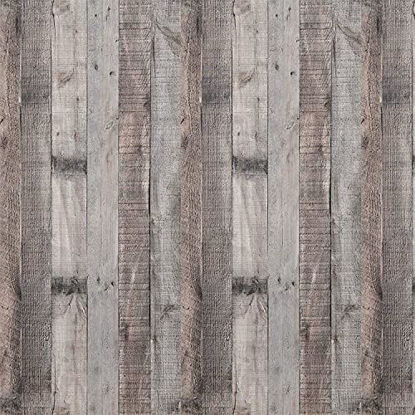 Picture of Livebor Gray Wood Peel and Stick Wallpaper Wood Wallpaper 17.7inchx 118.1inch Faux Barnwood Contact Paper Shiplap Self Adhesive Wood Plank Wall Paper Wood Peel and Stick Reclaimed Wood Wallpaper