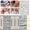 Picture of Ultimate Luxury Logo Designer Brands Inspired Nail Stickers 6 Sheets Self-Adhesive Popular Nail Art Decals Foils for Nail DIY Manicure, Gold, Black, White, Multicolor (+600pcs)