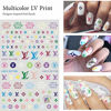 Picture of Ultimate Luxury Logo Designer Brands Inspired Nail Stickers 6 Sheets Self-Adhesive Popular Nail Art Decals Foils for Nail DIY Manicure, Gold, Black, White, Multicolor (+600pcs)