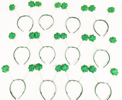 Picture of GiftExpress Set of 12 St Patrick's Day Shamrock Head Boppers/St Patrick Shamrock Headband/St Patty Party Supplies