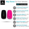 Picture of Autobase Silicone Key Fob Cover Compatible with Ford F-150 Fusion F250 F350 F450 F550 Edge Explorer Mustang Expedition Bronco F-150 Raptor | Car Accessory | Key Protection Case 2 Pcs (Black and Pink)