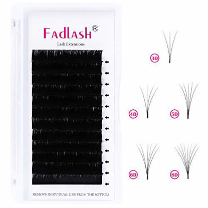 Picture of Volume Lashes D Curl Self Fanning Lashes 0.03 12mm Eyelash Volume Extensions 5D 6D 7D 10D Automatic Blooming Eyelash Extension Supplies (0.03-D, 12mm)