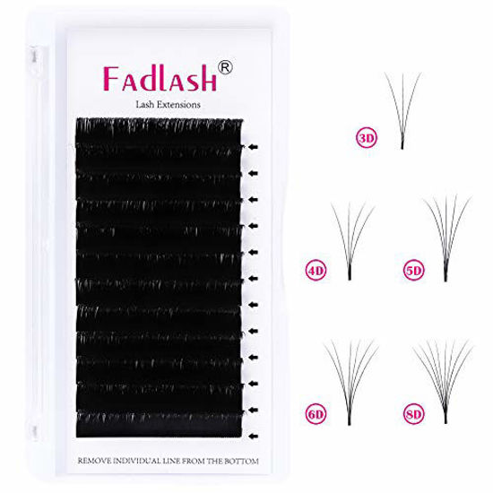 Picture of Volume Lashes D Curl Self Fanning Lashes 0.03 12mm Eyelash Volume Extensions 5D 6D 7D 10D Automatic Blooming Eyelash Extension Supplies (0.03-D, 12mm)