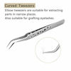 Picture of Volume and Individual Eyelash Extension Tweezers, 9 Holes Professional Stainless Steel Precision Tweezers Set - Straight and Curved Pointed Tweezers for Eyelash Extension Supplies Tool by OBEYA