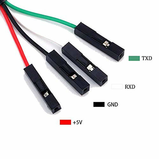 Picture of LGDehome PL2303TA USB to TTL Serial Cable Windows 8 Supported Debug Cable for Raspberry Pi USB Programming (Pack of 3)