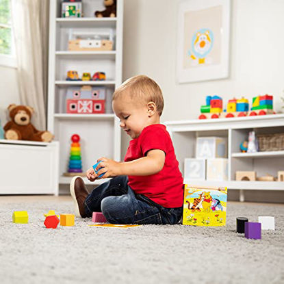 Picture of Melissa & Doug Disney Baby Winnie the Pooh Wooden Shape Sorting Cube - Educational Toy With 9 Shapes