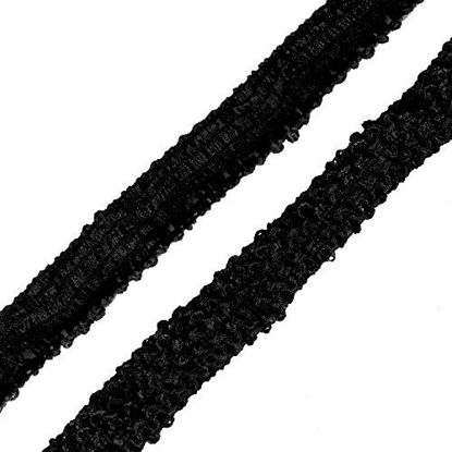 Picture of LaRibbons 1-5/8 Inch Wide Elastic Stretch Fabric, Crochet Tube Top for Hedbands/Waistbands/Tutu Drees - 5 Yards/Roll (030 Black)