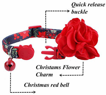 Picture of BoomBone Christmas Cat Collar Flower,Dog Collars Charms Pet Xmas Accessories