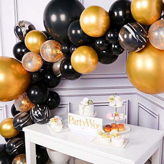 GetUSCart- PartyWoo Black And Gold Balloons, 59 Pcs Black Balloons ...