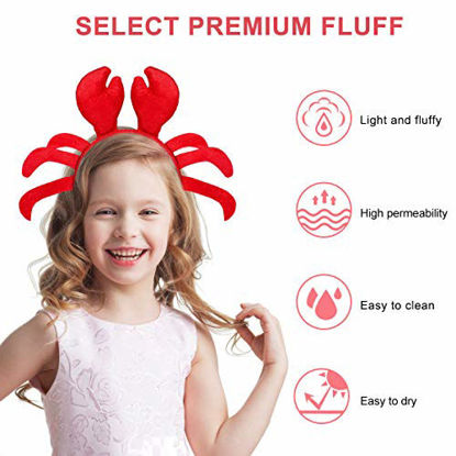 Picture of Amosfun Lobster Head Bopper Red Crab Headband Animal Cosplay Headband Cute Lobster Shaped Hair Hoop Hair Accessories for Halloween Christmas Cosplay Party Costume