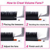 Picture of Lash Extensions C Curl 0.07 16mm Self Fanning Lashes Black Easy Fans Eyelash Extensions Supplies (0.07-C, 16mm)