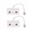 Picture of 25FT Telephone Extension Cord Cable, Landline Phone Line Wire with RJ11 6P4C Plugs, Includes Cable Clips - White - 2 Pack