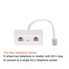 Picture of 25FT Telephone Extension Cord Cable, Landline Phone Line Wire with RJ11 6P4C Plugs, Includes Cable Clips - White - 2 Pack