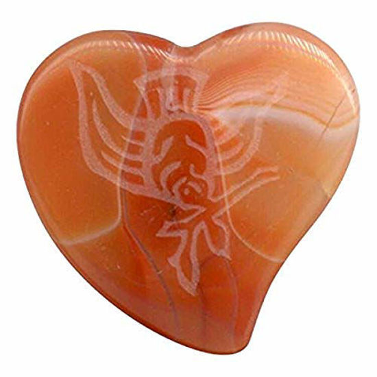 Picture of Strum-N-Comfort SNC-MP/A/Dove Magic Stone Amber Agate Heart Shaped Pick with Dove Engraving