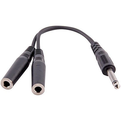 Picture of Seismic Audio 6 Inch Male to Dual 1/4 Inch Female Mono Y Splitter Cable (SA-Y9)