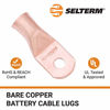 Picture of SELTERM 4/0 AWG (XL) 3/8" Stud (2 pcs.) UL Heavy Duty Wire Lugs, Battery Cable Ends, Bare Copper Eyelets, Tubular Ring Terminal Connectors [B97]