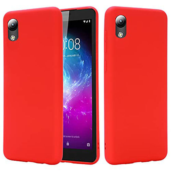 Picture of Futanwei Microfiber Lining Liquid Silicone Cases for ZTE Avid 579 Case, [Slim & Lightweigh] [Baby Skin Feel] Ultra-Thin Stylish Protective Case for ZTE Avid 579 Z5156CC, Red