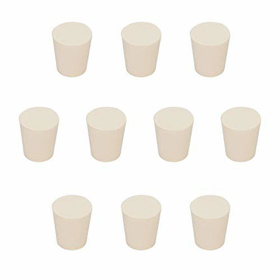 Picture of StonyLab Solid Rubber Stoppers, 10-Pack 3# White Tapered Lab Seal Rubber Stoppers, Fits All StonyLab Glassware with 19/22 Joint