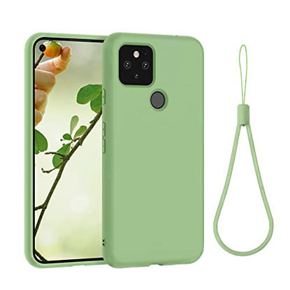 Picture of abitku Compatible with Google Pixel 5a Case, Slim Silicone Gel Rubber Case Cover (with Microfiber Lining) Full Body Shockproof Design for Google Pixel 5a 5G 6.34 inch (Matcha Green)